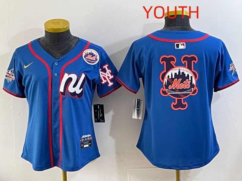 Youth 2025 New York Mets Blank Blue All star Nike MLB Jersey style 05->youth mlb jersey->Youth Jersey